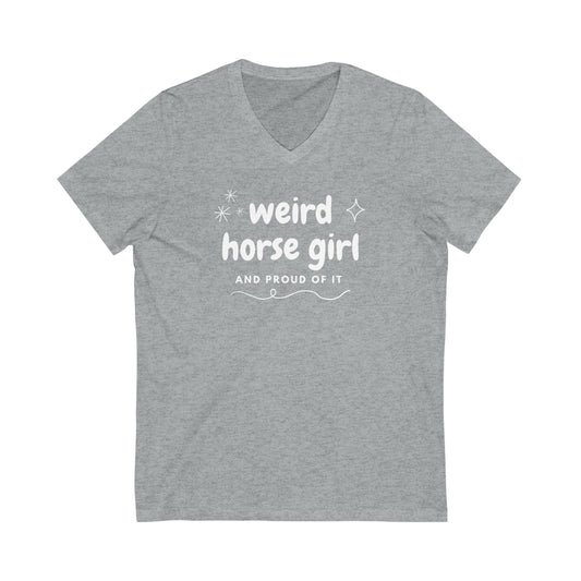 Weird Horse Girl Jersey  V-Neck Tee