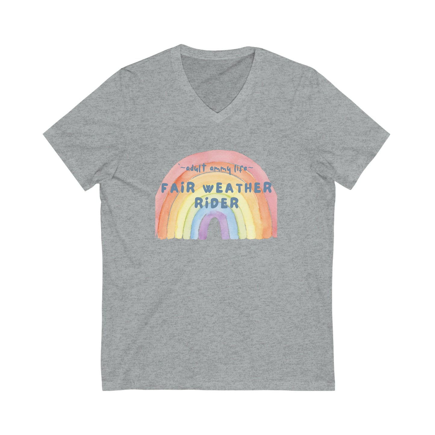 Fair Weather Rider Rainbow V-Neck Tee